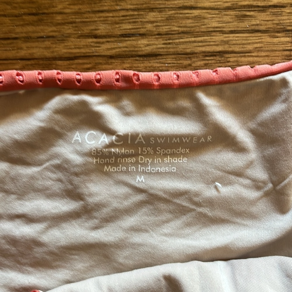 Acacia Swimwear Pink and White Bikini Bottom - Picture 6 of 6